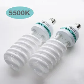 2 x 5500K 105W Photography Lighting Photo Studio Light Bulbs Daylight Balanced