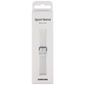 Samsung Sport Band for Galaxy Watch4 & Later - White (20mm) M/L